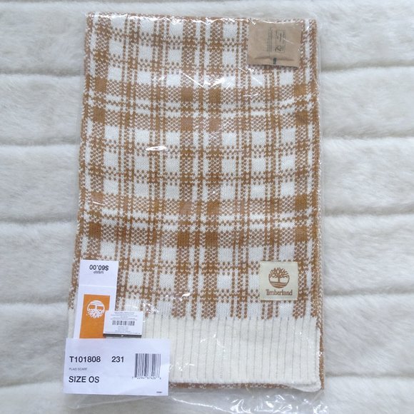 NIB Timberland Knit Long Plaid Soft Scarf OS - Picture 1 of 6